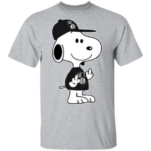 Snoopy Brooklyn Nets NBA Double Middle Fingers Fck You Shirt