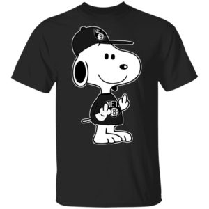 Snoopy Brooklyn Nets NBA Double Middle Fingers Fck You Shirt