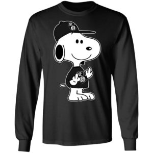 Snoopy Brooklyn Nets NBA Double Middle Fingers Fck You Shirt