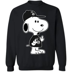 Snoopy Brooklyn Nets NBA Double Middle Fingers Fck You Shirt