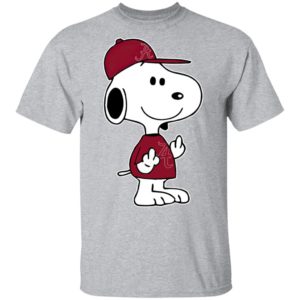Snoopy Alabama Crimson Tide NCAA Double Middle Fingers Fck You Shirt