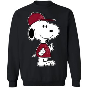 Snoopy Alabama Crimson Tide NCAA Double Middle Fingers Fck You Shirt