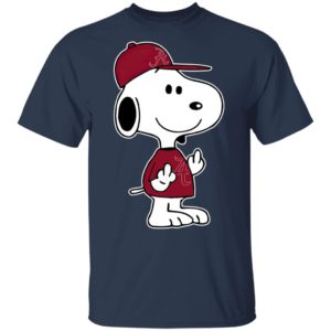 Snoopy Alabama Crimson Tide NCAA Double Middle Fingers Fck You Shirt