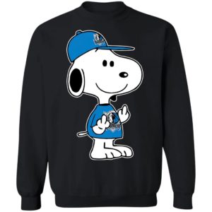 Snoopy Dallas Mavericks NBA Double Middle Fingers Fck You Shirt