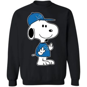 Snoopy Detroit Lions NFL Double Middle Fingers Fck You Shirt