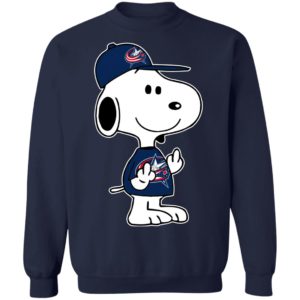 Snoopy Columbus Blue Jackets NHL Double Middle Fingers Fck You Shirt