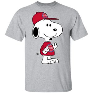 Snoopy Detroit Pistons NBA Double Middle Fingers Fck You Shirt