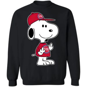 Snoopy Detroit Pistons NBA Double Middle Fingers Fck You Shirt