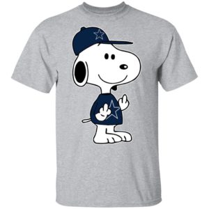 Snoopy Dallas Cowboys NFL Double Middle Fingers Fck You Shirt