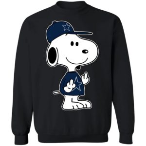 Snoopy Dallas Cowboys NFL Double Middle Fingers Fck You Shirt