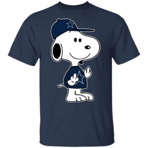 Snoopy Dallas Cowboys NFL Double Middle Fingers Fck You Shirt