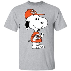 Snoopy Cleveland Browns NFL Double Middle Fingers Fck You Shirt