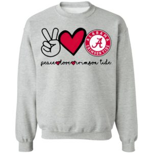 Peace Love And Alabama Crimson Tide Logo 2021 Shirt