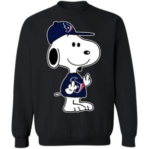 Snoopy Houston Texans NFL Double Middle Fingers Fck You Shirt