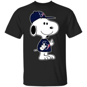 Snoopy Houston Texans NFL Double Middle Fingers Fck You Shirt