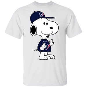 Snoopy Houston Texans NFL Double Middle Fingers Fck You Shirt