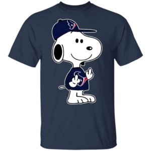 Snoopy Houston Texans NFL Double Middle Fingers Fck You Shirt
