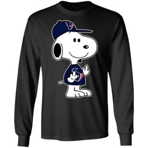 Snoopy Houston Texans NFL Double Middle Fingers Fck You Shirt