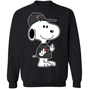 Snoopy Houston Rockets NBA Double Middle Fingers Fck You Shirt
