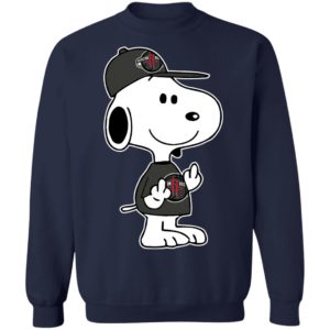 Snoopy Houston Rockets NBA Double Middle Fingers Fck You Shirt