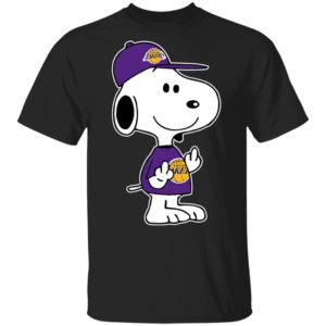 Snoopy Los Angeles Lakers NBA Double Middle Fingers Fck You Shirt