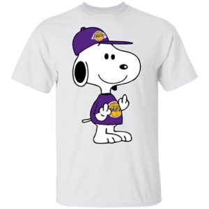 Snoopy Los Angeles Lakers NBA Double Middle Fingers Fck You Shirt