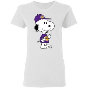 Snoopy Los Angeles Lakers NBA Double Middle Fingers Fck You Shirt
