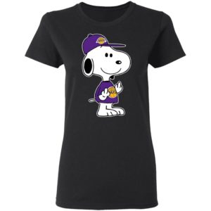 Snoopy Los Angeles Lakers NBA Double Middle Fingers Fck You Shirt