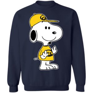 Snoopy Iowa Hawkeyes NCAA Double Middle Fingers Fck You Shirt