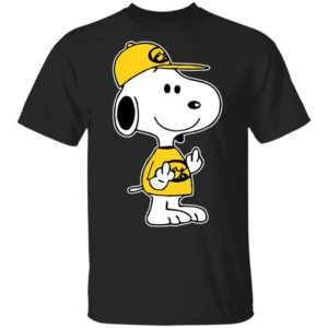 Snoopy Iowa Hawkeyes NCAA Double Middle Fingers Fck You Shirt