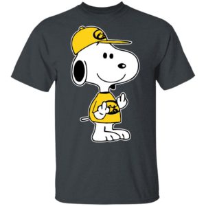 Snoopy Iowa Hawkeyes NCAA Double Middle Fingers Fck You Shirt