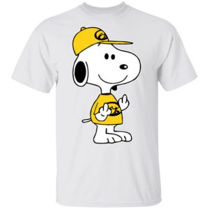 Snoopy Iowa Hawkeyes NCAA Double Middle Fingers Fck You Shirt