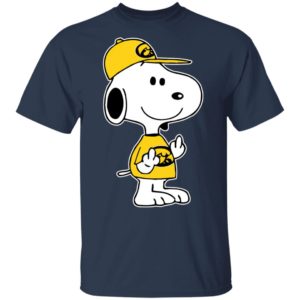 Snoopy Iowa Hawkeyes NCAA Double Middle Fingers Fck You Shirt