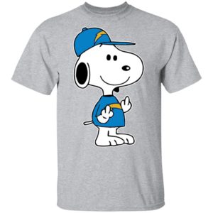 Snoopy Los Angeles Chargers NFL Double Middle Fingers Fck You Shirt