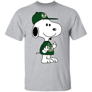 Snoopy Milwaukee Bucks NBA Double Middle Fingers Fck You Shirt