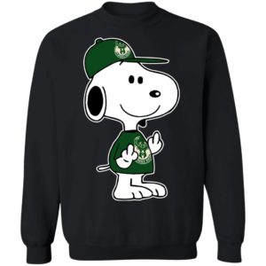 Snoopy Milwaukee Bucks NBA Double Middle Fingers Fck You Shirt