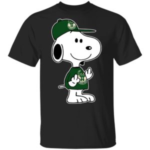 Snoopy Milwaukee Bucks NBA Double Middle Fingers Fck You Shirt