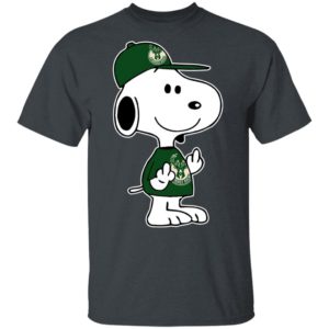 Snoopy Milwaukee Bucks NBA Double Middle Fingers Fck You Shirt