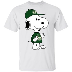 Snoopy Milwaukee Bucks NBA Double Middle Fingers Fck You Shirt