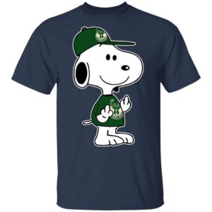Snoopy Milwaukee Bucks NBA Double Middle Fingers Fck You Shirt