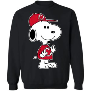 Snoopy New Jersey Devils NHL Double Middle Fingers Fck You Shirt