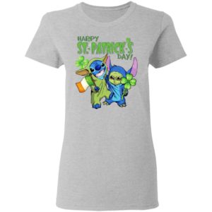 Baby Yoda and Stitch Irish Friends Happy St. Patrick’s day shirt