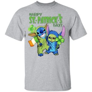 Baby Yoda and Stitch Irish Friends Happy St. Patrick’s day shirt