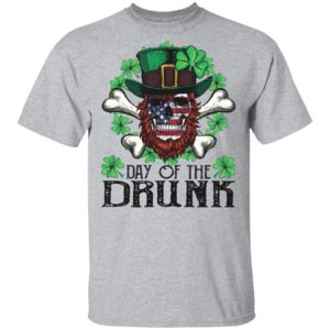 Day of The Drunk American Flag Skull Patrick’s Day Shirt