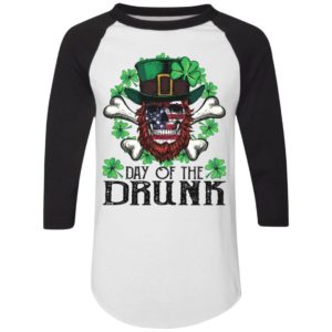 Day of The Drunk American Flag Skull Patrick's Day Shirt