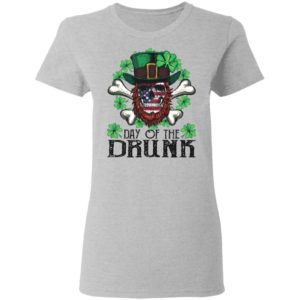 Day of The Drunk American Flag Skull Patrick's Day Shirt