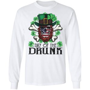 Day of The Drunk American Flag Skull Patrick's Day Shirt