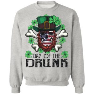 Day of The Drunk American Flag Skull Patrick's Day Shirt