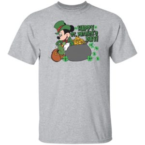 Green Mickey Mouse Happy St Patrick’s Day Gold Coin Shirt