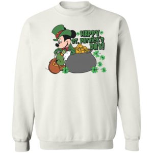 Green Mickey Mouse Happy St Patrick's Day Gold Coin Shirt